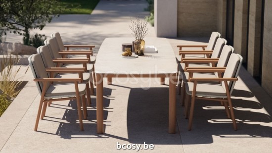 Jati&Kebon Benoa fauteuils de jardin avec accoudoirs Linnen.