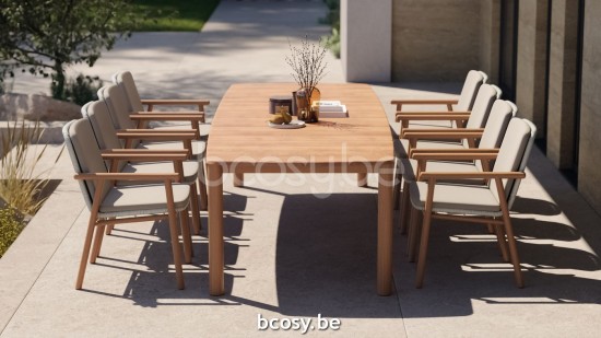 Jati Kebon Benoa Gartenstuhl mit Armlehnen Ohne kissen Schnur Leinen.