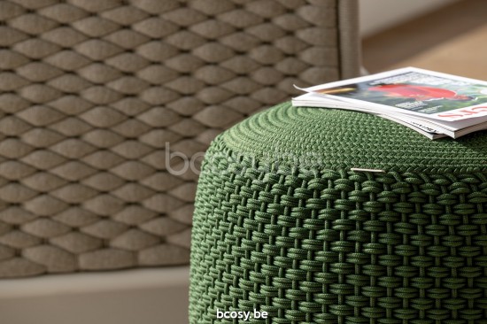 Jati Kebon Acri Teak Sofa 2-Seat Rope Linnen Open Weaving.