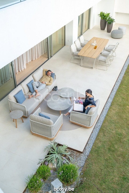 Jati&Kebon Acri salons de jardin détente 3places Couleur sable Linnen.