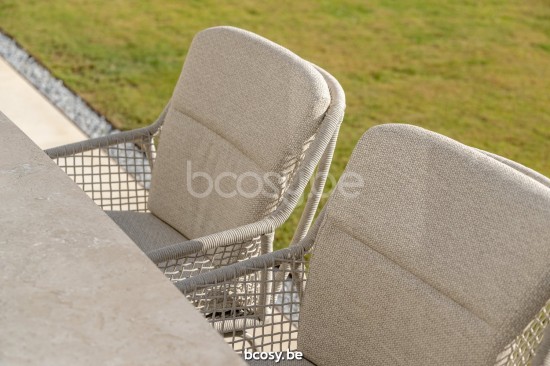 Jati&Kebon Alden Tuinarmstoelen Zandkleur Beige uni.