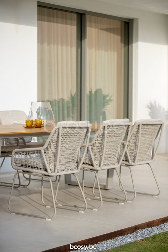 Jati&Kebon Alden fauteuils de jardin avec accoudoirs Couleur sable Beige uni.