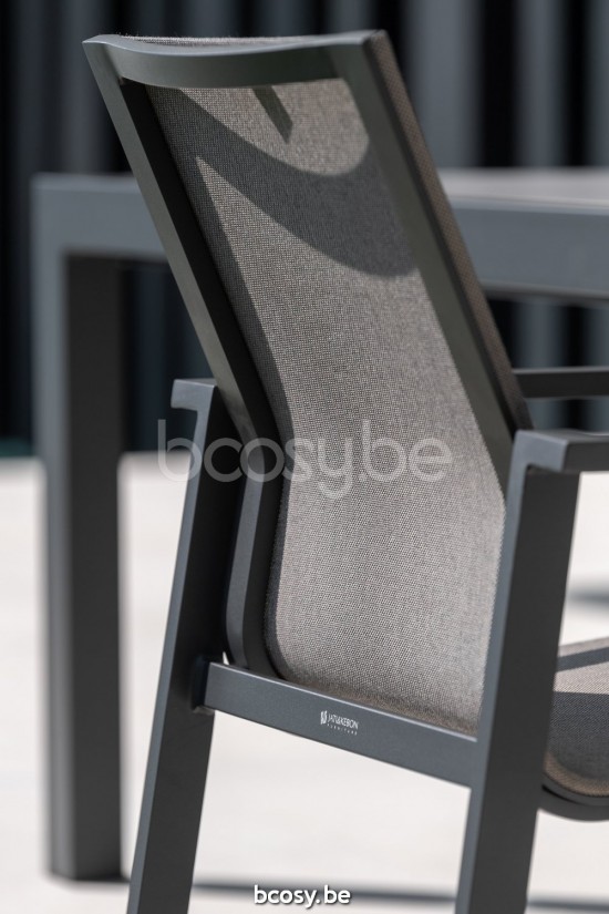 Jati&Kebon Beja opvouwbare tuinstoelen buitenstoelen stapelbaar in aluminium Antraciet mat aluminium.