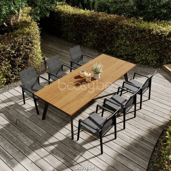 Jati Kebon Beja Fauteuil empilable Sans coussins Aluminium anthracite mat.