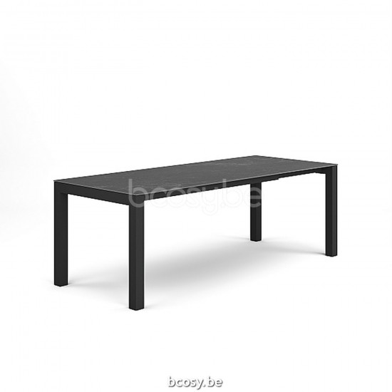 Jati Kebon Forli Extendable Dining Table Alu Charcoal Mat Ceramic Graphite Grey 6mm 160-220x90.