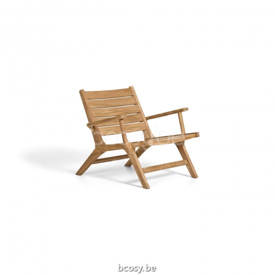 Jati Kebon Koozy Lounge Chair with Arms Teak Natural Smooth.