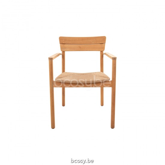 Jati Kebon Lynn Teak Tuinstoel met armleuningen.