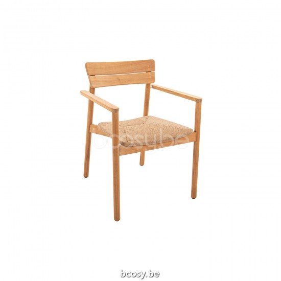 Jati Kebon Lynn Teak Arm Chair Teak Natural Smooth Wicker Natural 5mm Envelop Weaving.