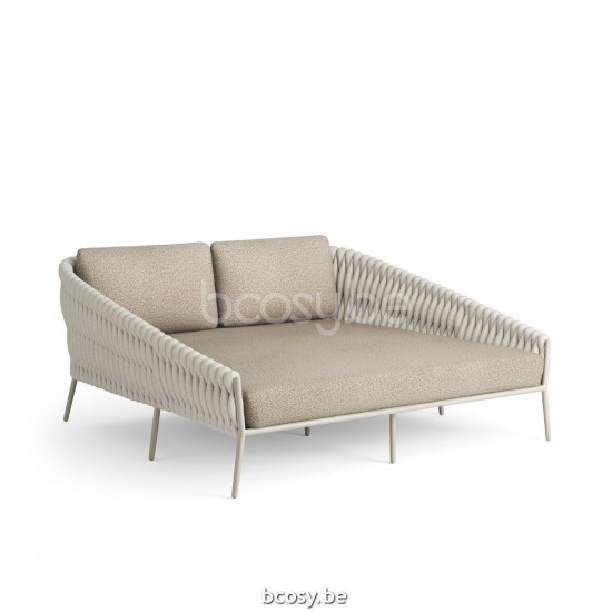 Jati Kebon Fortuna Socks Double Daybed Alu Dune Mat Socks Linnen CrissCross Weaving Cushion Fabric Sunproof Jalousie Beige.