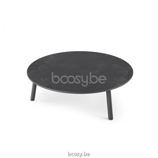 Jati Kebon Ronda Coffee Table Alu Charcoal Mat Ceramic Slate Black 12mm D90x29.