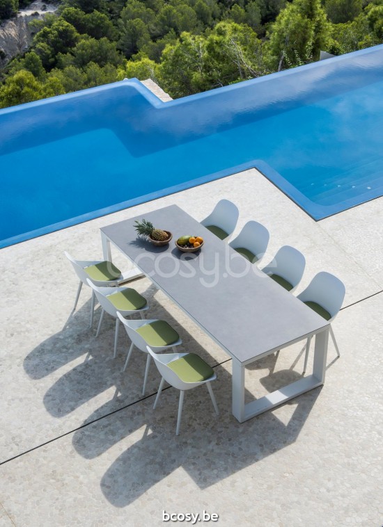 Jati Kebon Galati Chaise de jardin Chaise d'appoint Aluminium blanc mat.