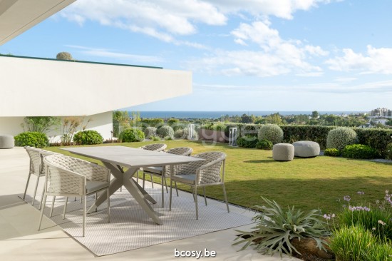 Jati Kebon Yate Gartentisch Sandmattes Aluminium Tischplatte Keramik Palladium grey 12mm.