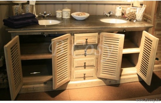 House of Ascott Louvre verweerde eik wastafel in blauwsteen meubelset Slots Decoration Charleston Louvre Churchill badkamermeubel Meuble salle de bain Lee&Lewis Lee Lewis BATHROOM BATH150W Laendliche