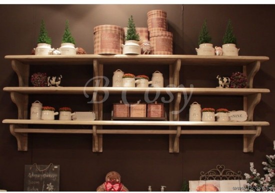 Lee&Lewis Belgique Timeless Living KITCHEN KITCH01B étagère pour cuisine 3 niveaus vieux bois de sapin vert olive pin vieilli