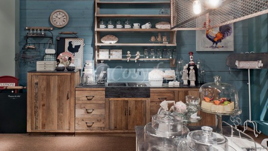 Lee & Lewis Timeless Living KITCHEN landelijke poolhousekeuken buitenkeuken Cottage stijl Bijgebouw Pool house keuken buitenkeuken keukenaanrecht voor poolhouse 4 modules met arduinen gootsteen 100 kg