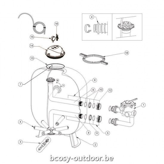 Actie bij Bcosy op Pentair Zwembadfilter Triton Neo Side Clear Pro, 610mm.