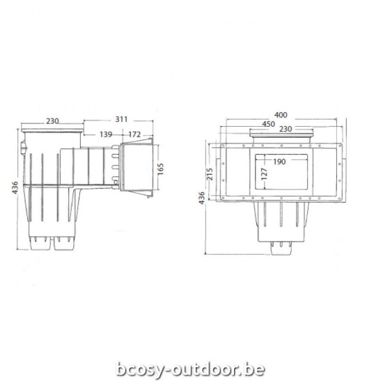 Hayward Brede mond ZwembadSkimmer voor linerbaden - gekleurd.