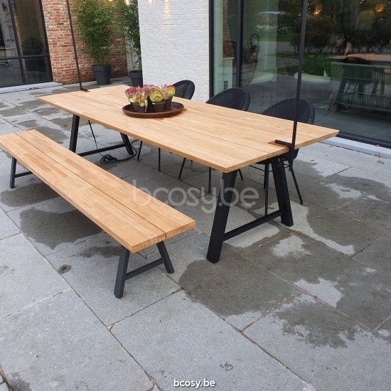 Vincent Sheppard Matteo gartenbanken Aussensitzbanken Rahmen aus Schwarz Aluminium 265x40.