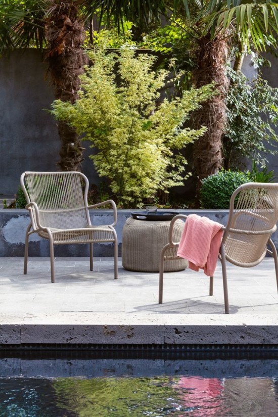 Vincent Sheppard Pouf OTTO Otto Pouf Cordon Crocheté Taupe Polypropylène.