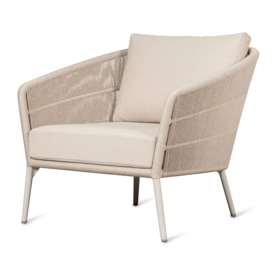 Vincent Sheppard Akari Lounge Stoel Dune White Aluminium frame Flax Touw Polypropyleen.