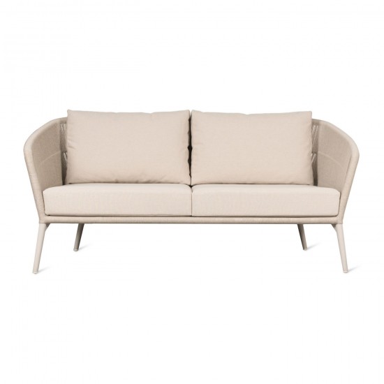 Vincent Sheppard Akari Canapé lounge 2.5s cadre en Aluminium Blanc dune Corde Flax Polypropylène.