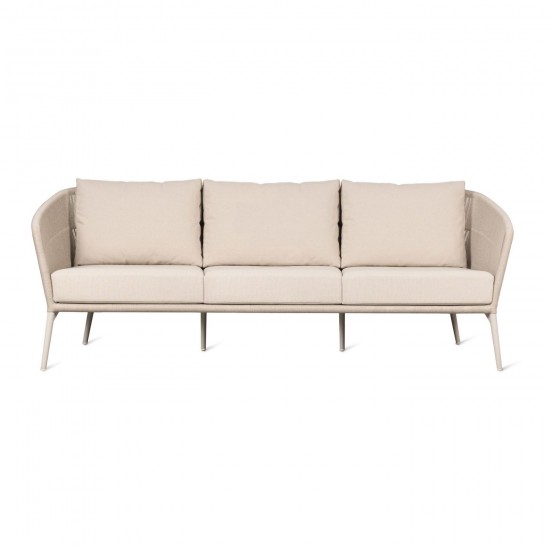 Vincent Sheppard Akari Canapé lounge 3s cadre en Aluminium Blanc dune Corde Flax Polypropylène.