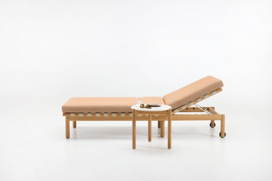 Vincent Sheppard Oda Sonnenliege Rahmen aus Flachs Stoffstreifen Polypropylen.