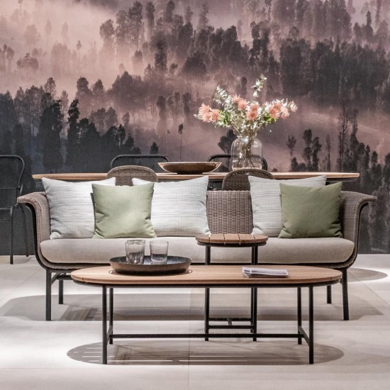 Vincent Sheppard Wicked salons de jardin détente 3places Cadre en Aluminium Noir Tressage Taupe Polyéthylène.