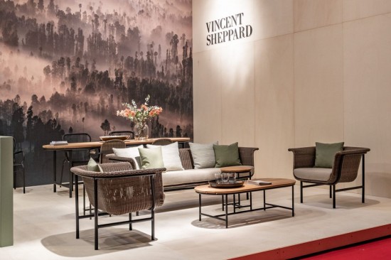 Vincent Sheppard Wicked Lounge Set 1 sitz Gartenloungegarnitur Gartencouch Loungegruppe Rahmen aus Schwarz Aluminium Taupe Fl