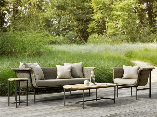 Vincent Sheppard Wicked salons de jardin détente 1 place Cadre en Aluminium Noir Tressage Taupe Polyéthylène.