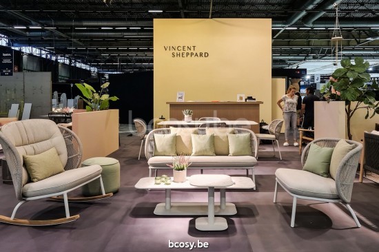 Vincent Sheppard Kodo Lounge Set 1 sitz Gartenloungegarnitur Gartencouch Loungegruppe Rahmen aus Dune Weiß Aluminium Dune Wei