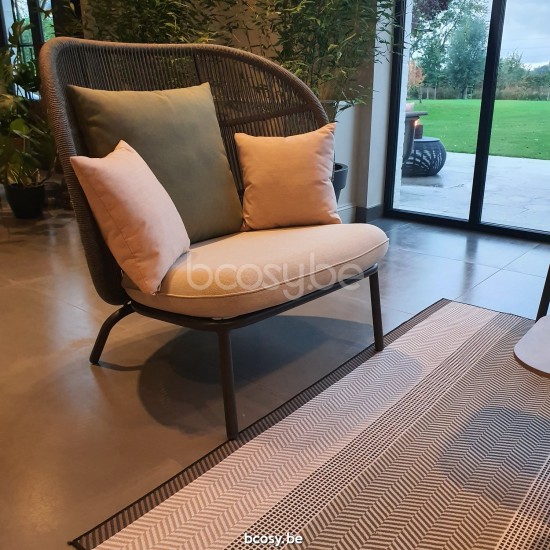 Vincent Sheppard Kodo Aussen Kokon gartenstuhl gartenstuehle Rahmen aus Fossil Grau Aluminium Fossil Grau Seil Polypropylen.