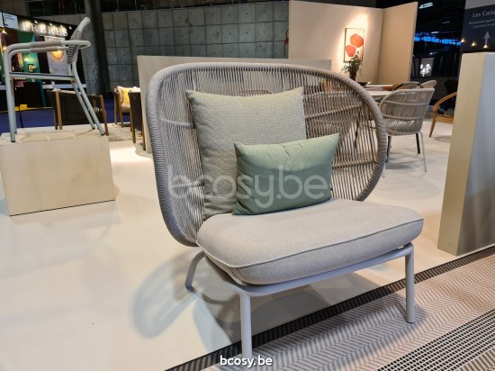 Vincent Sheppard Kodo Aussen Kokon gartenstuhl gartenstuehle Rahmen aus Dune Weiß Aluminium Dune Weiß Seil Polypropylen.