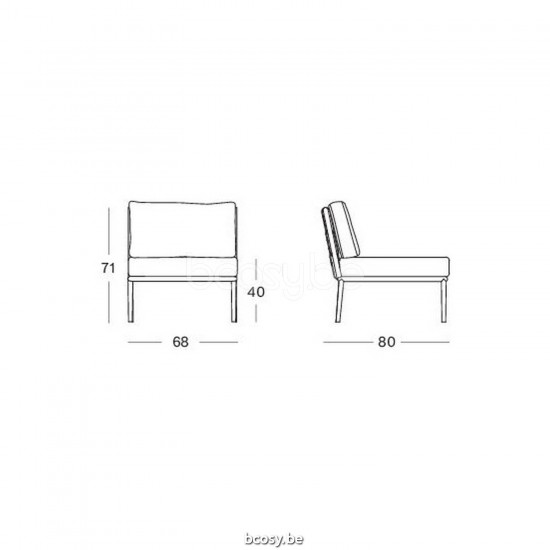 Vincent Sheppard Vincent Sheppard Leo Modular Center Lava Aluminium frame Lava Rope Acrylic.