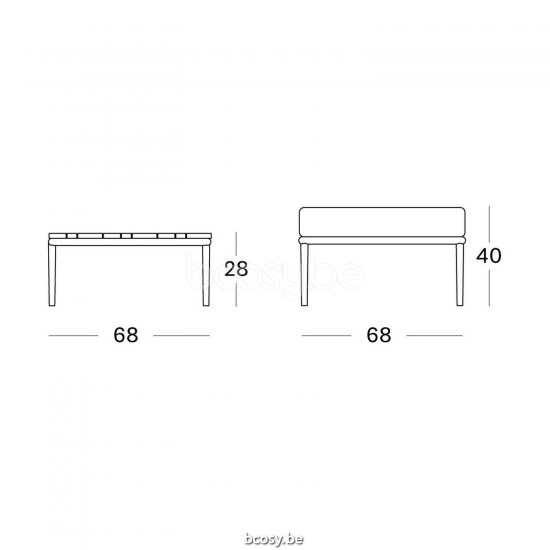 Vincent Sheppard Vincent Sheppard Leo Modular Footrest Lava Aluminium frame Lava Rope Acrylic.