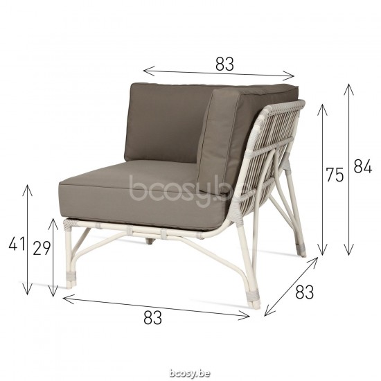 Vincent Sheppard Vincent Sheppard Lucy Modular Corner Off White Wicker-rope Polyethylene.