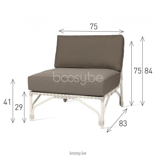Vincent Sheppard Vincent Sheppard Lucy Modular Center Off White Wicker-rope Polyethylene.