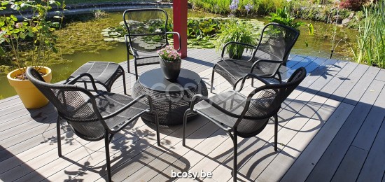 Vincent Sheppard Loop Lounge Stoel Zwart Aluminium frame.