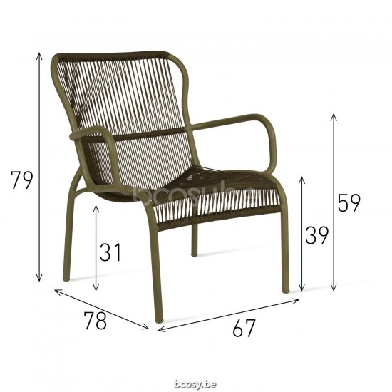 Vincent Sheppard Vincent Sheppard Loop Lounge Chair Moss Aluminium frame Moss Crochet Polypropylene.
