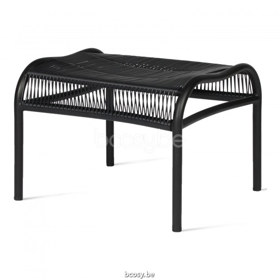 Vincent Sheppard Loop Voetsteun Zwart Aluminium frame Zwart Wicker Polyethyleen.