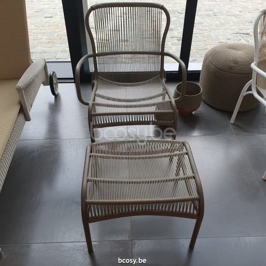 Vincent Sheppard Repose-pieds Loop taupe Loop Repose-pieds Cadre en Aluminium Taupe Cordon Crocheté Taupe Polypropylène.