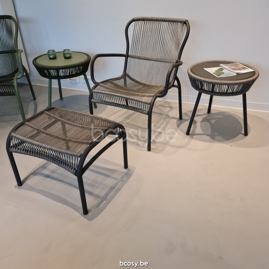 Vincent Sheppard Loop Repose-pieds Cadre en Aluminium Gris fossile Corde Gris fossile Polypropylène.