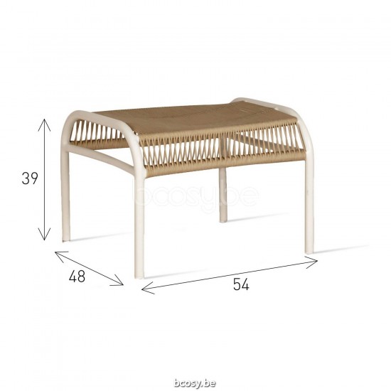 Vincent Sheppard Loop Footrest Dune White Aluminium frame Dune White Rope Polypropylene.