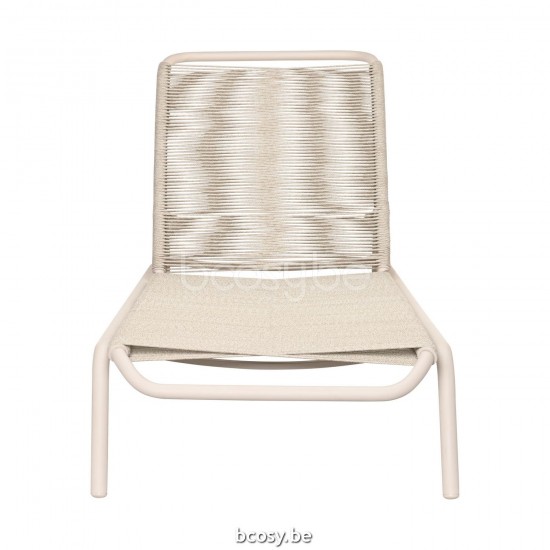 Vincent Sheppard Kodo Ligstoel Dune White Aluminium frame Dune White Touw Polypropyleen.