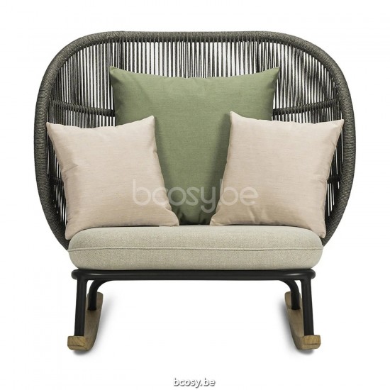 Vincent Sheppard Kodo Schommelstoel Fossil Grey Aluminium frame.