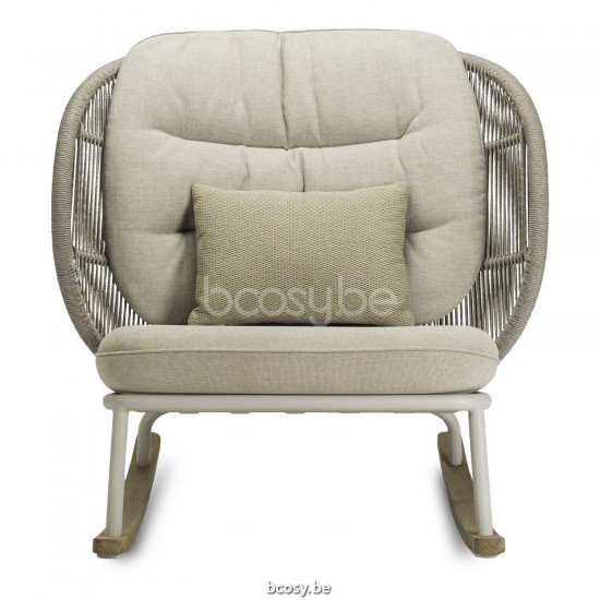 Vincent Sheppard Kodo Chaise à bascule Cadre en Aluminium Blanc dune Corde Blanc dune Polypropylène.