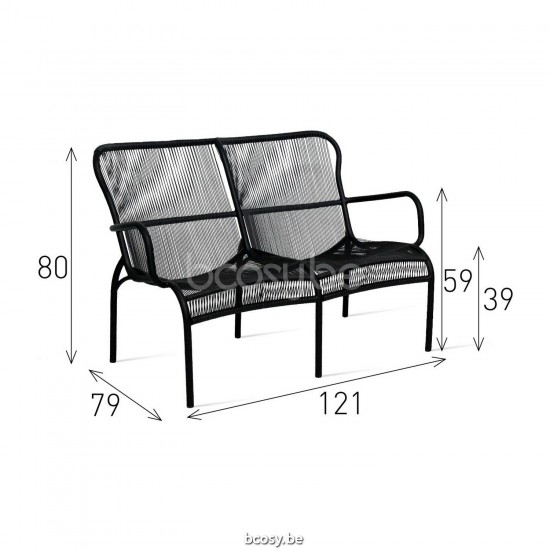 Vincent Sheppard Vincent Sheppard Loop Sofa Black Aluminium frame Black Wicker Polyethylene.