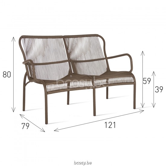 Vincent Sheppard Vincent Sheppard Loop Sofa Taupe Aluminium frame Taupe Crochet Polypropylene.