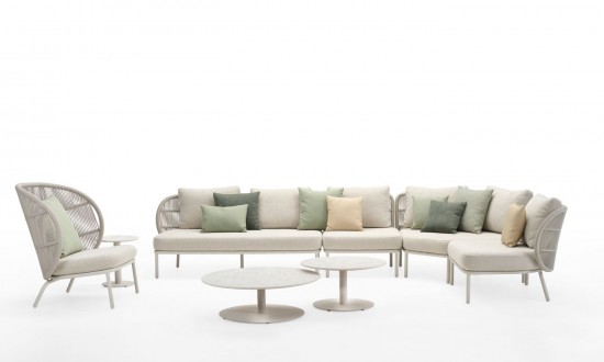 Vincent Sheppard Kodo modular garden outdoor lounge set loungeset Dune White Aluminium frame Dune White Rope Polypropylene.