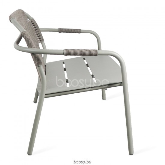 Vincent Sheppard Cleo Canapé de salon cadre en Aluminium Vert Sauge Corde Misty Dots Polypropylène.